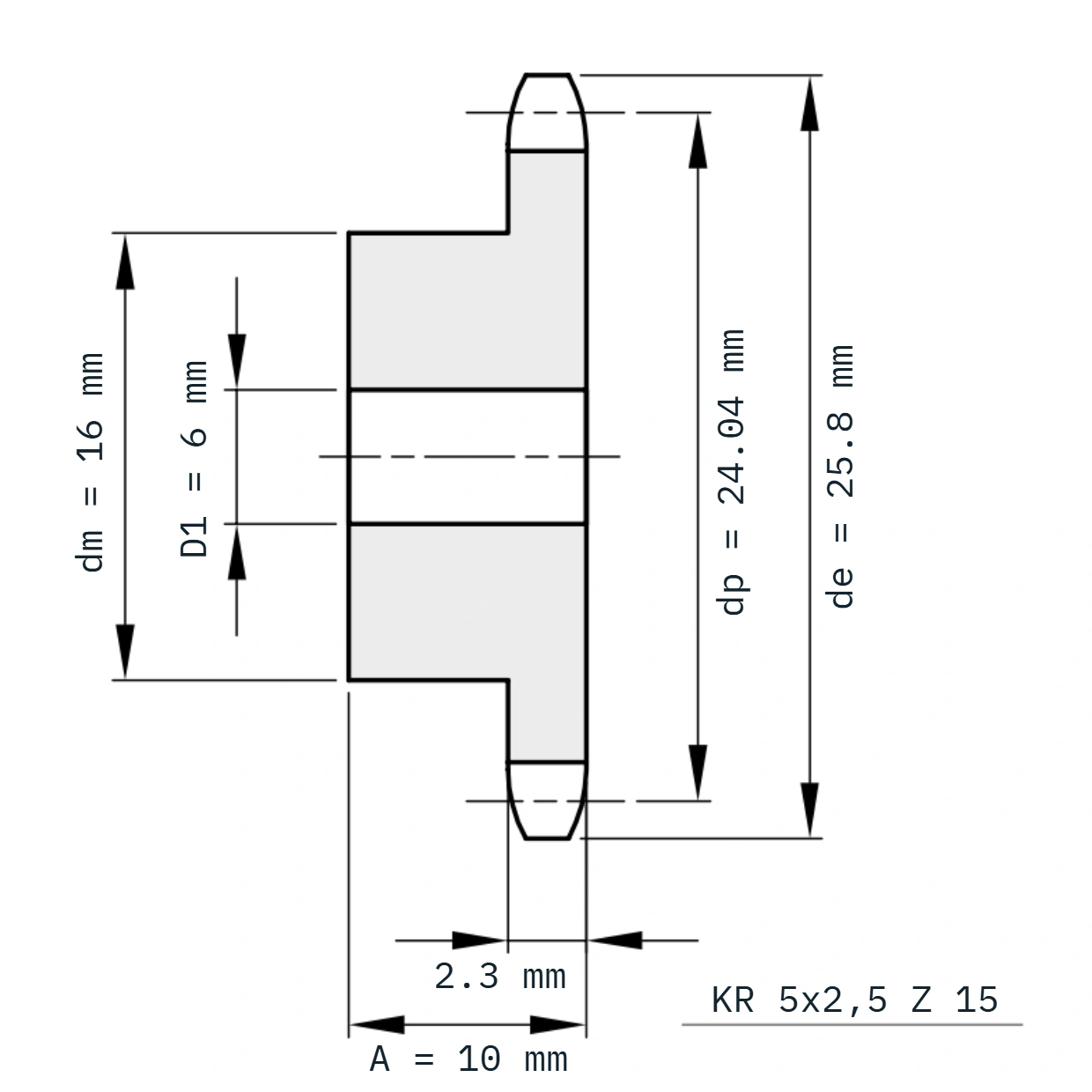 KR 5x2,5 Z 15