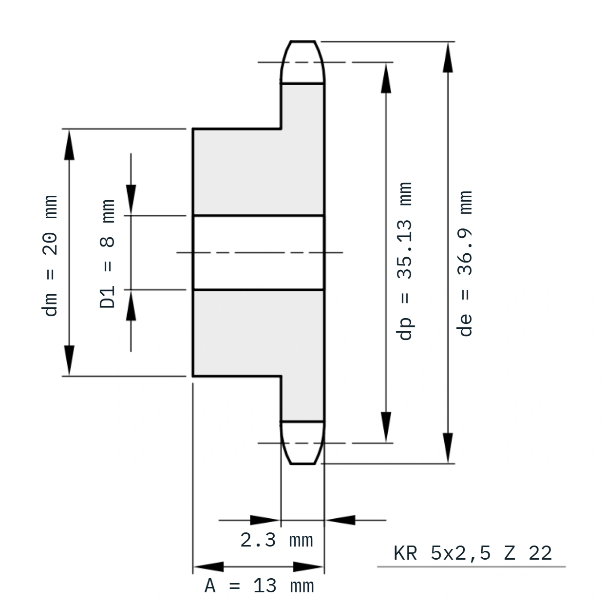 KR 5x2,5 Z 22