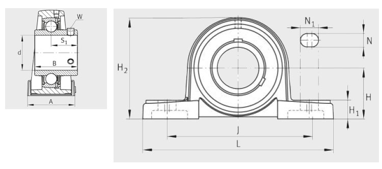 Подшипник ucp 207 размеры